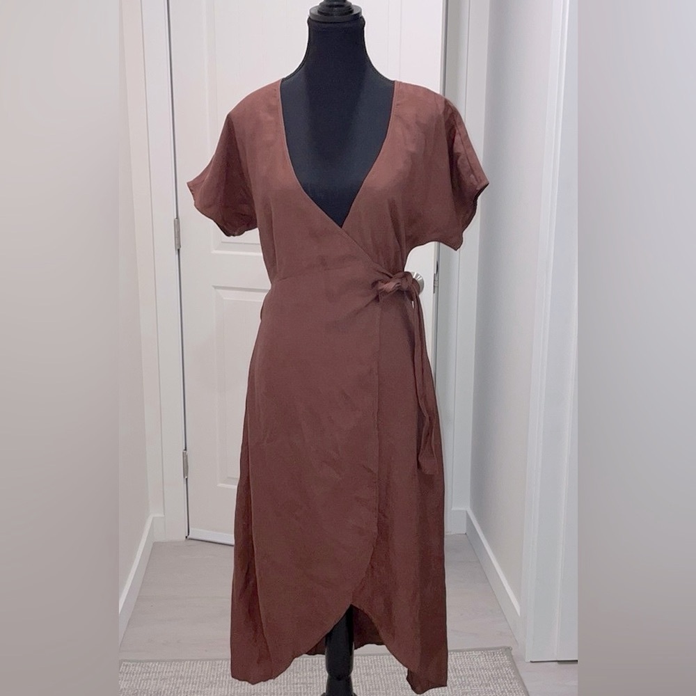 Aritzia Brown Midi Dress